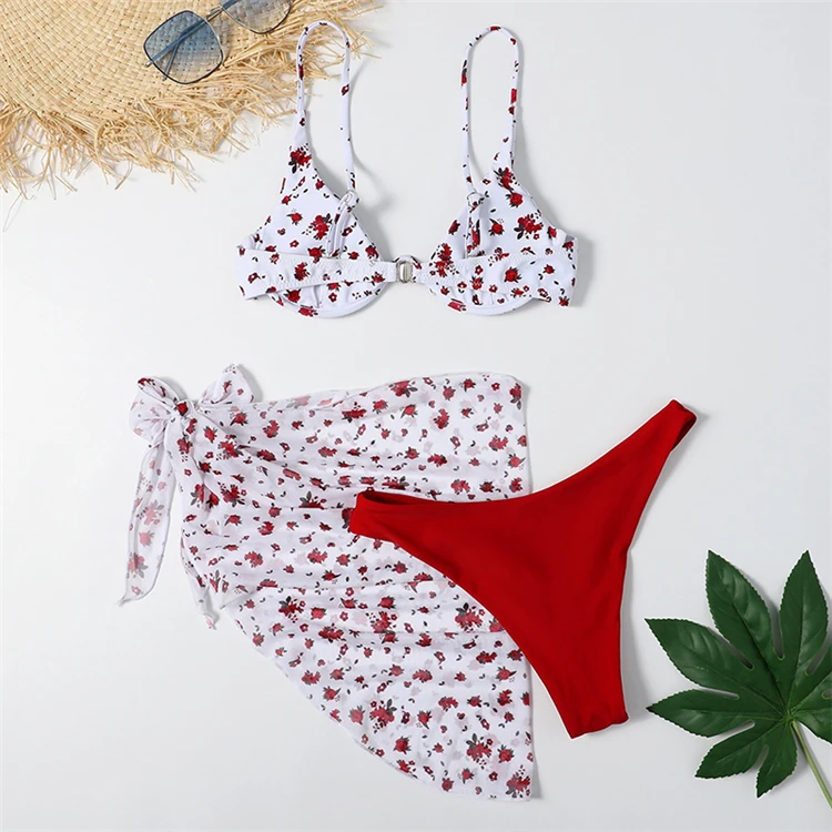 2021 hot white and red bikinis mujer woman swimwear mini micro woman print bikinis and beach wear