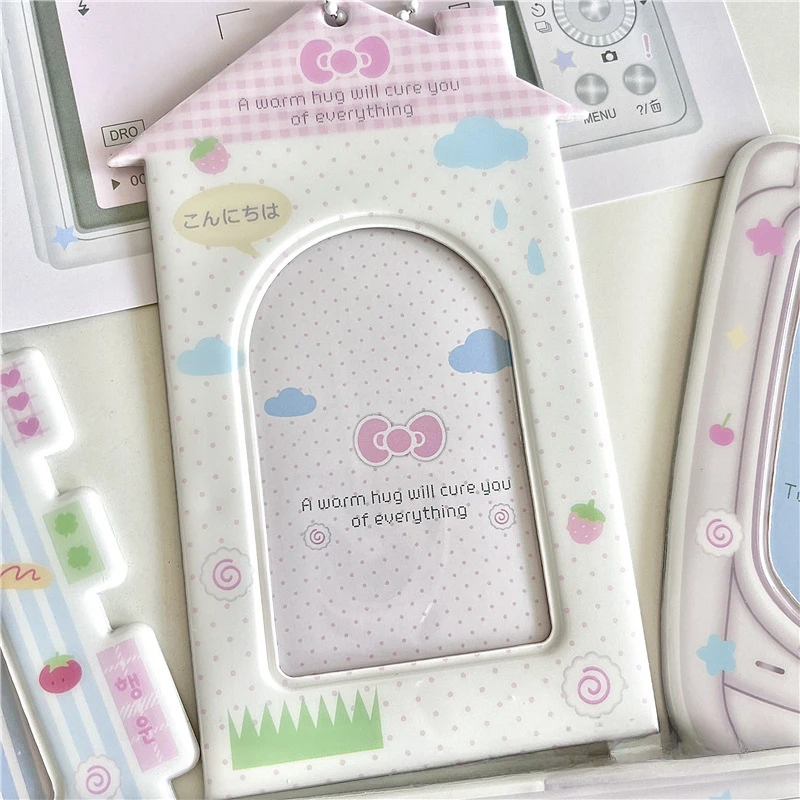 CCD Camera Shaped Cartoon Cell Phone Photocard Holder 3 Inch Kpop Photo Card Protective Organizer Sleeve Backpack Pendant