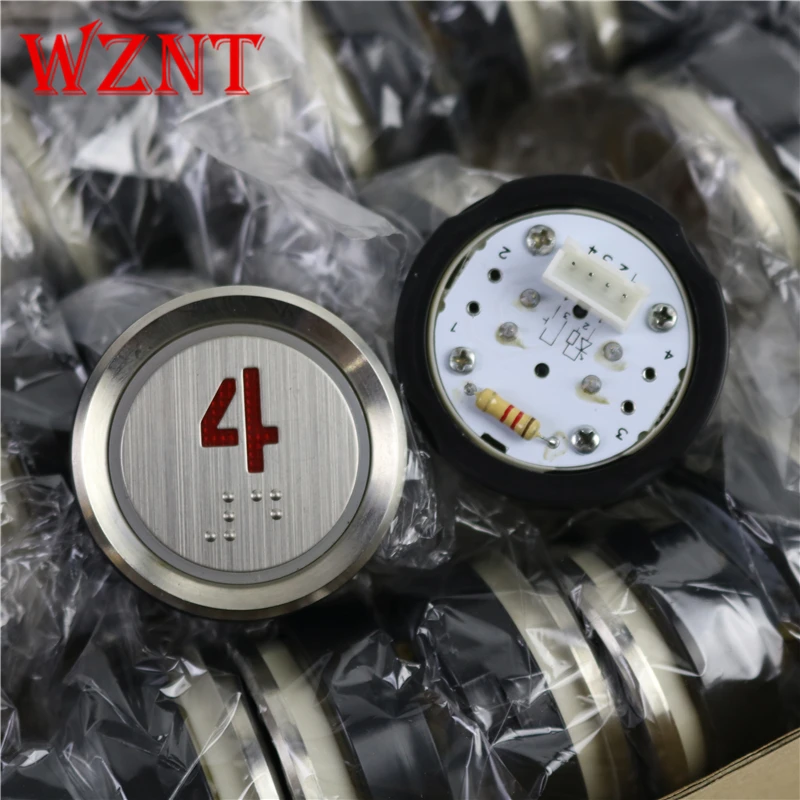 AK-22B  PB 1 2 3 4 5 sign Red 24VDC elevator braille push button switch