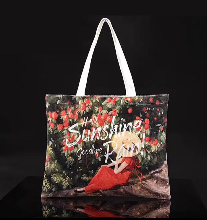 Cotton rope shoulder bag bag unbleached cotton custom  stand up flat bottom cotton tin tie paper bag for food