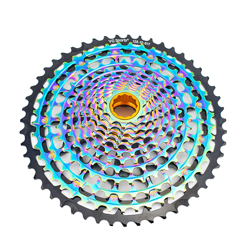 VG Sports MTB 12 Speed 10-51T Cassette freewheel Ultimate XD Cassette Rainbow 398g 12s Cassette Colorful