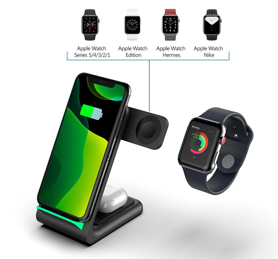 YFZN Amazon HOT 3 in 1 wireless charging station 15W fast charge suitable for Apple 12pormax