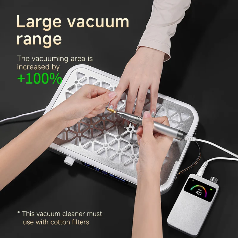 High Power 48W Professional Portable Nail Machine Manicure Vacuum Cleaner Nail Dust Collector With Innovative Dual Turbo Fan