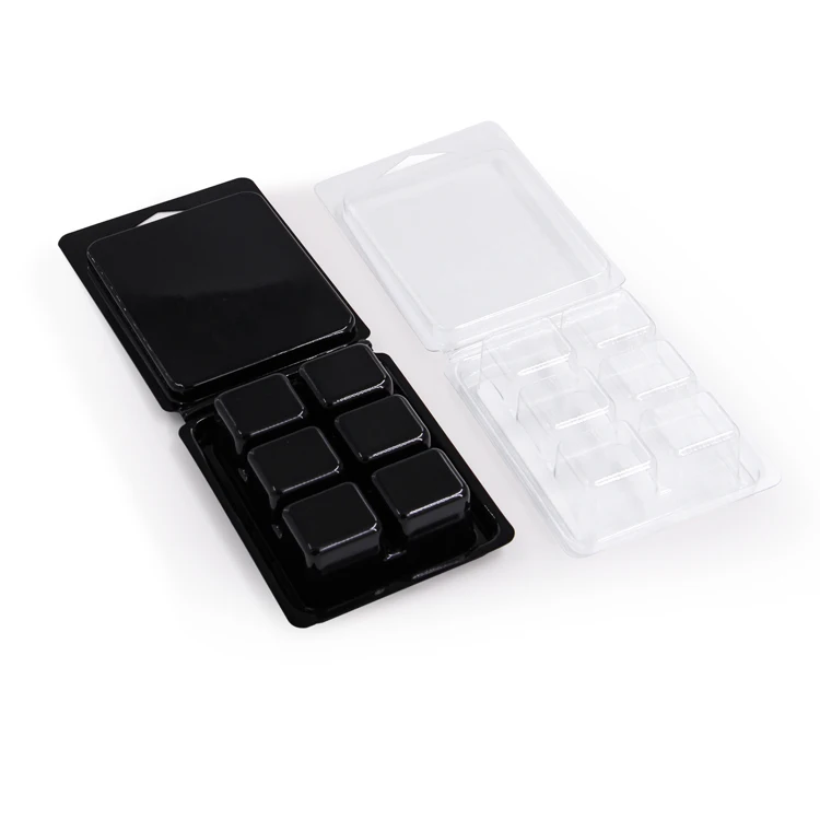 Factory Customized Clear Plastic 6 Cells Clamshell Candle Blister Packaging Wax Melt Container Boxes