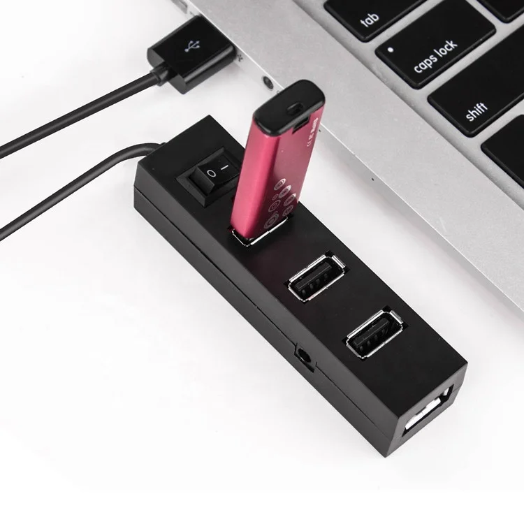 usb 4 port 2.0 black hub with Switch splitter for PC Macbook