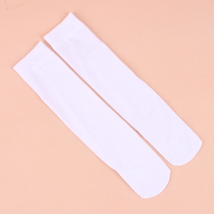 Student Summer Black White Color over Knee Nylon Socks Kids Boys Girls Knee-Highs Socks School Uniform Socks