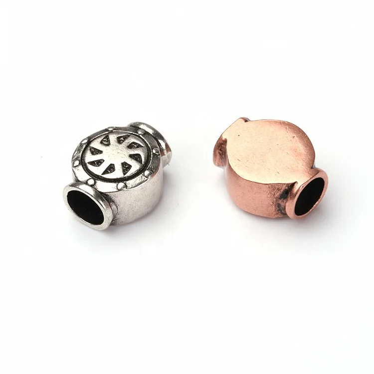 Supply Antiqued Silver Large hole The wheel Spacer Beads for men bracelet jewelry making