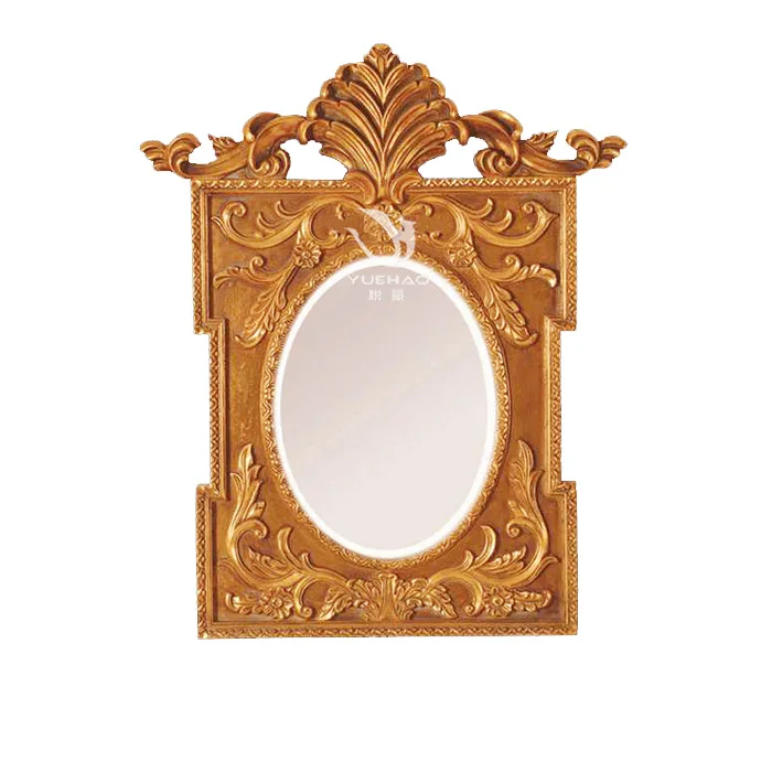 Resin Gold Picture Frame Vintage Luxury Mirror Frame Carved Resin Photo Frame Art for Home Decor
