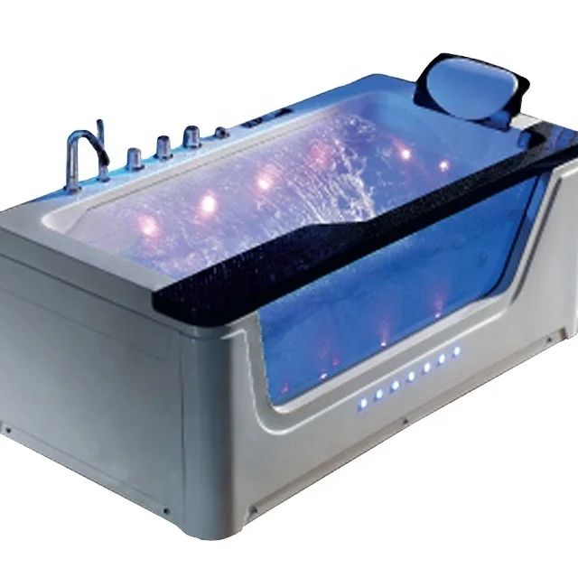 hot selling free standing acrylic cheap spa glass whirlpool massage bath tub, adult portable bathtub
