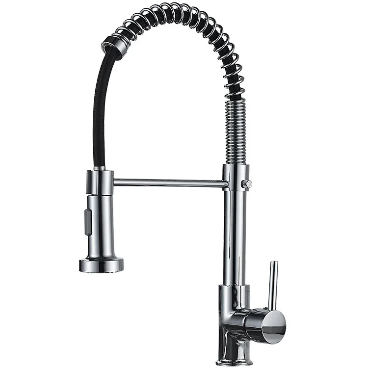 Brass Spring torneira monocomando gourmet de cozinha goumert pull down out Tap kitchen sink taps chrome faucet