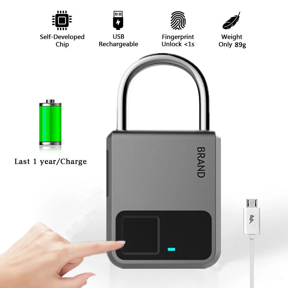 
Цинковый сплав дорожная сумка ключа замка водонепроницаемый Smart считыватель отпечатков пальцев 