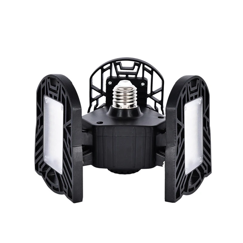 
60W 6000K E26E27 110-240V Deformable LED Garage Gas Station Canopy Motion Activated Light with 3 Adjustable Panels 