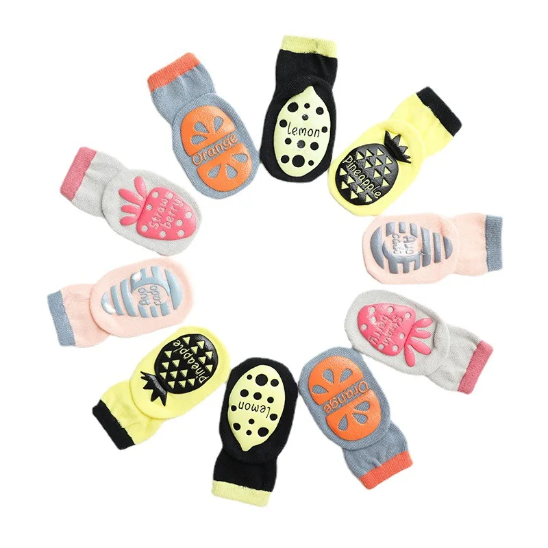 
New Newborn Baby Girls Boys Children Floor Socks Shoes Baby Socks with Rubber Soles Infant Anti Slip Soft Sole Sock 