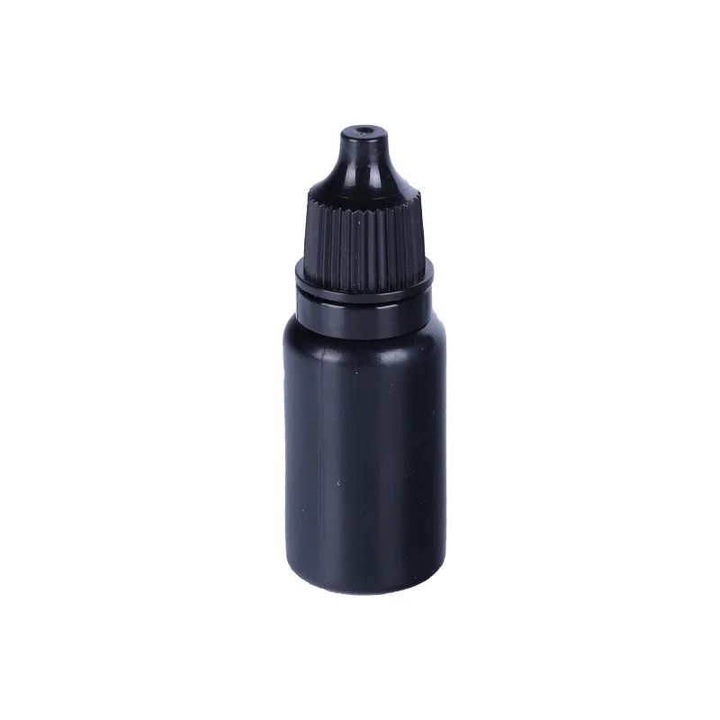 Hot selling squeezable PE plastic 5ml 10ml 15ml opaque black colour dropper bottle container black drop vial