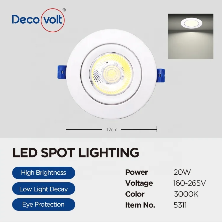 Wholesale Decovolt  5W LED Spotlight White 220V Aluminum Downlights spotlights