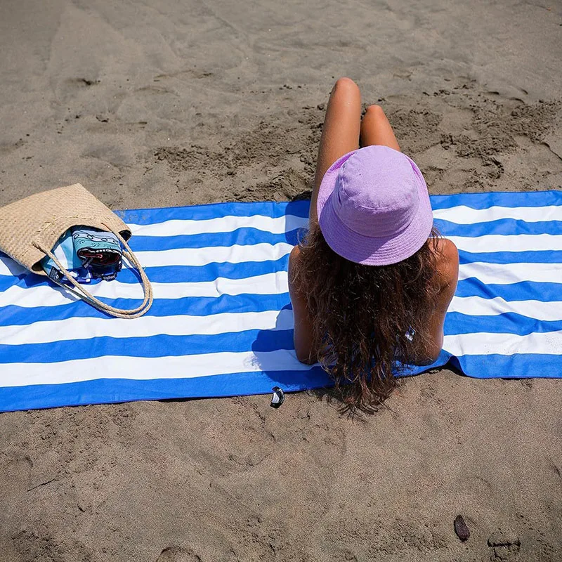 oversized RPET rectangle quick dry microfiber sand free beach towel extra large beach blanket