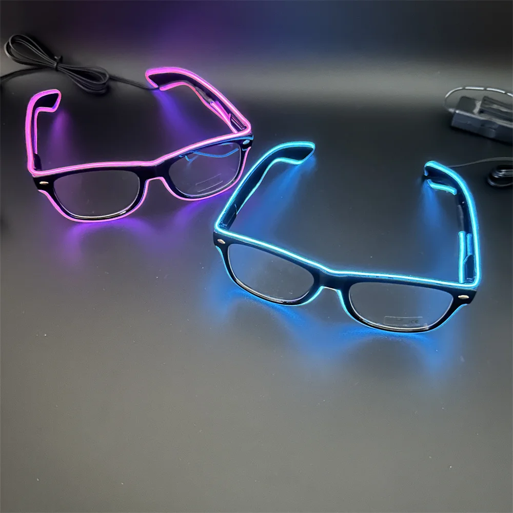 Custom Made LOGO Glow in Dark Party Gifts EL LED Light Up Glasses