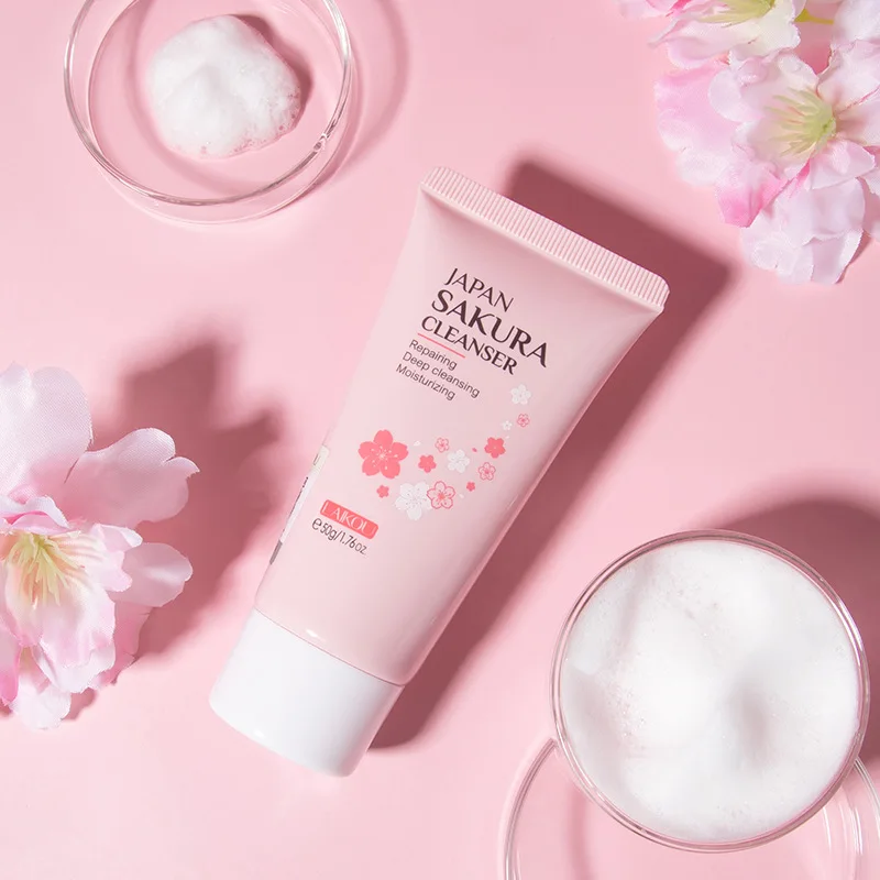 Japanese Sakura Facial Cleanser moisturizes skin cleanses pores and hydrates Skincare cleanser