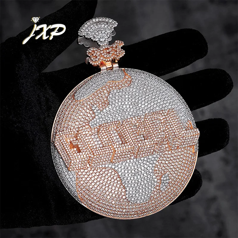 Fast Shipping Vvs Moissanite Initial Pendant Pass Diamond Test Emerald Cut 925 Silver Custom Name Pendant For Men Women