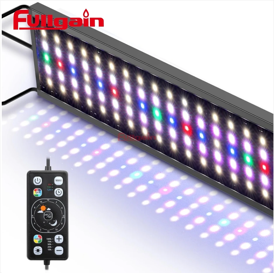 Fullgain FG186 Full Spectrum Smart Plant Fish Tank Light with 24/7 Day-Night Cycle Mode & Auto On/Off Timer Aquarium LED Light