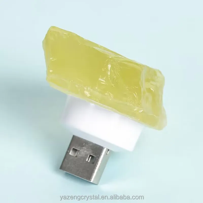 USB Colorful Natural Crystal stone Quartz Block Natural Amethyst Rose quartz night light lamp for Home