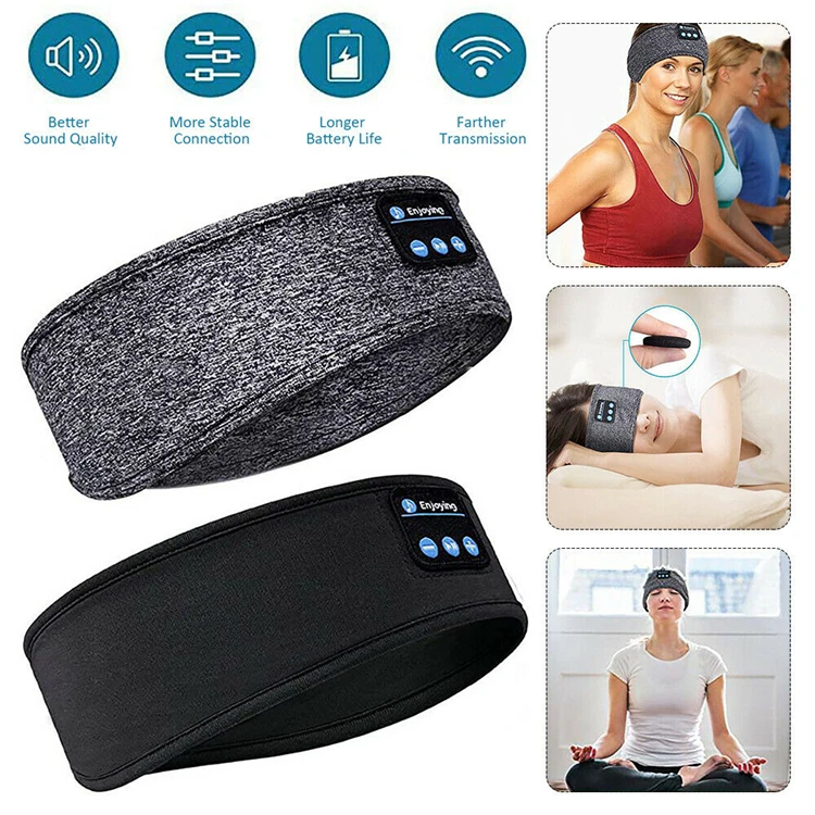 Wireless sleep headphone with HD speakers and microphone for sports headband