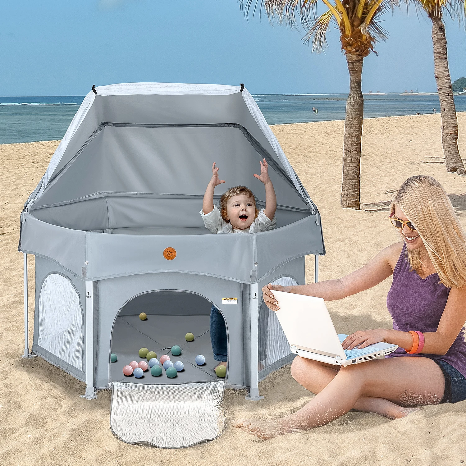 2023 New OEM foldable baby playpen Playyard for safe toddler play centers Baby amusement park outdoor portable other babi items