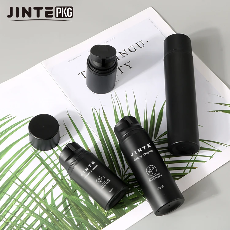 Wholesale Luxury 30ml 50ml 100ml 150ml Good Quality Matte Black PP Cosmetic Lotion Packaging Airless Pump Bottles
