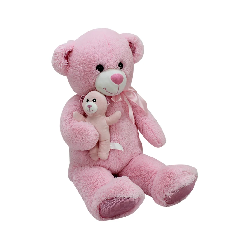 
Wholesale factory custom plush toys pink mother bear and child bear plush teddy bear 