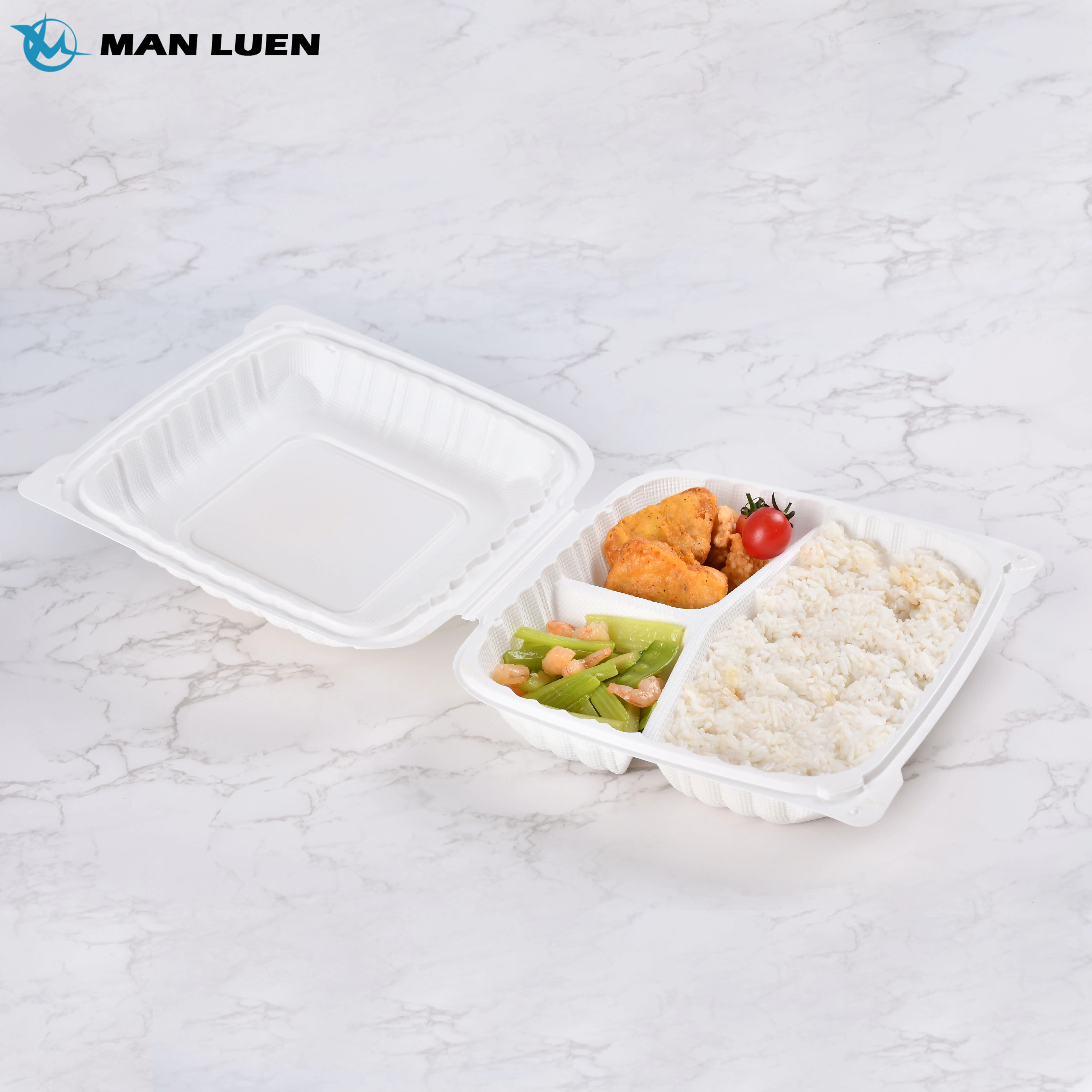 Reusable PP Clamshell Microwavable Sandwich RIce Food Takeaway Hinged Container