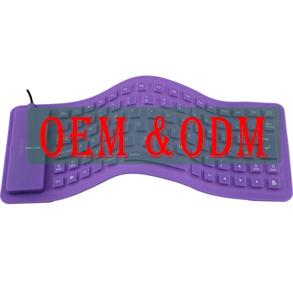 OEM Foldable Silicone Keyboard 85/103/109  Keys USB Wired Waterproof Rollup Keyboard for PC Notebook Laptop