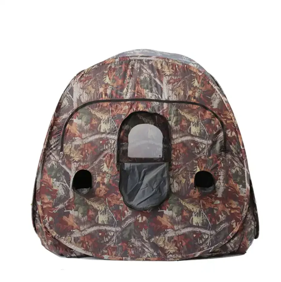 Pop Up 3 Person Easy Set Up Low Noise Hunting Camouflage Ground Blind Mossy Oak Break Up Country