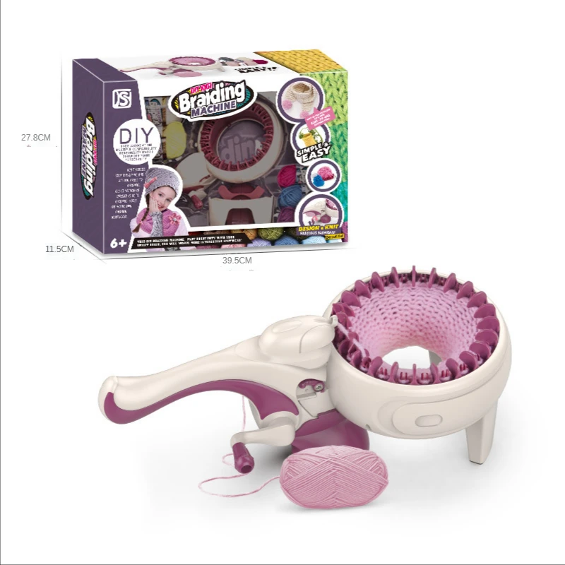 JH Hot  DIY Wool Knitter Knitting Machine Kids Gifts Dress Up Fashion Sewing Toys