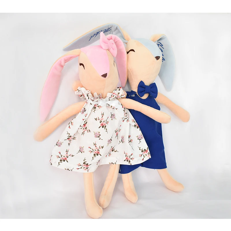 Nordic style rabbit toy hot selling  emboridered details, emborider names, custom labelling plush toy