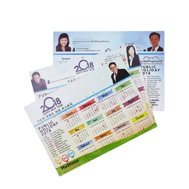 Customized Logo Printed Promotional Fridge Magnet Calendar, Cheap Promotional Calendars