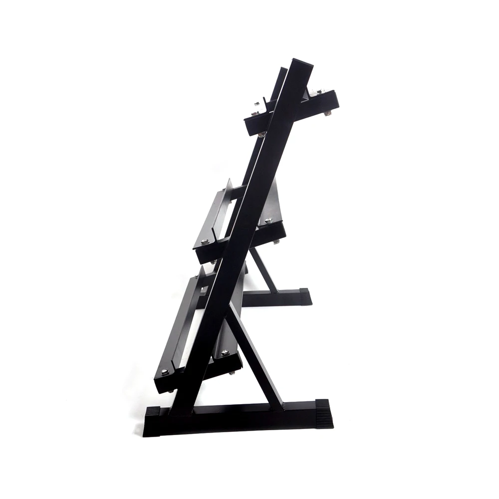 Hot Factory Direct Sale Free Weight Rubber Dumbbell Set Rack 3 Layer Gym Equipement Commercial Dumbbell Rack