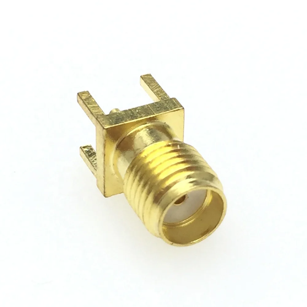 SMA-Female Jack Solder Nut Edge PCB Clip Straight Mount Gold Plated RF Connector Receptacle Solder