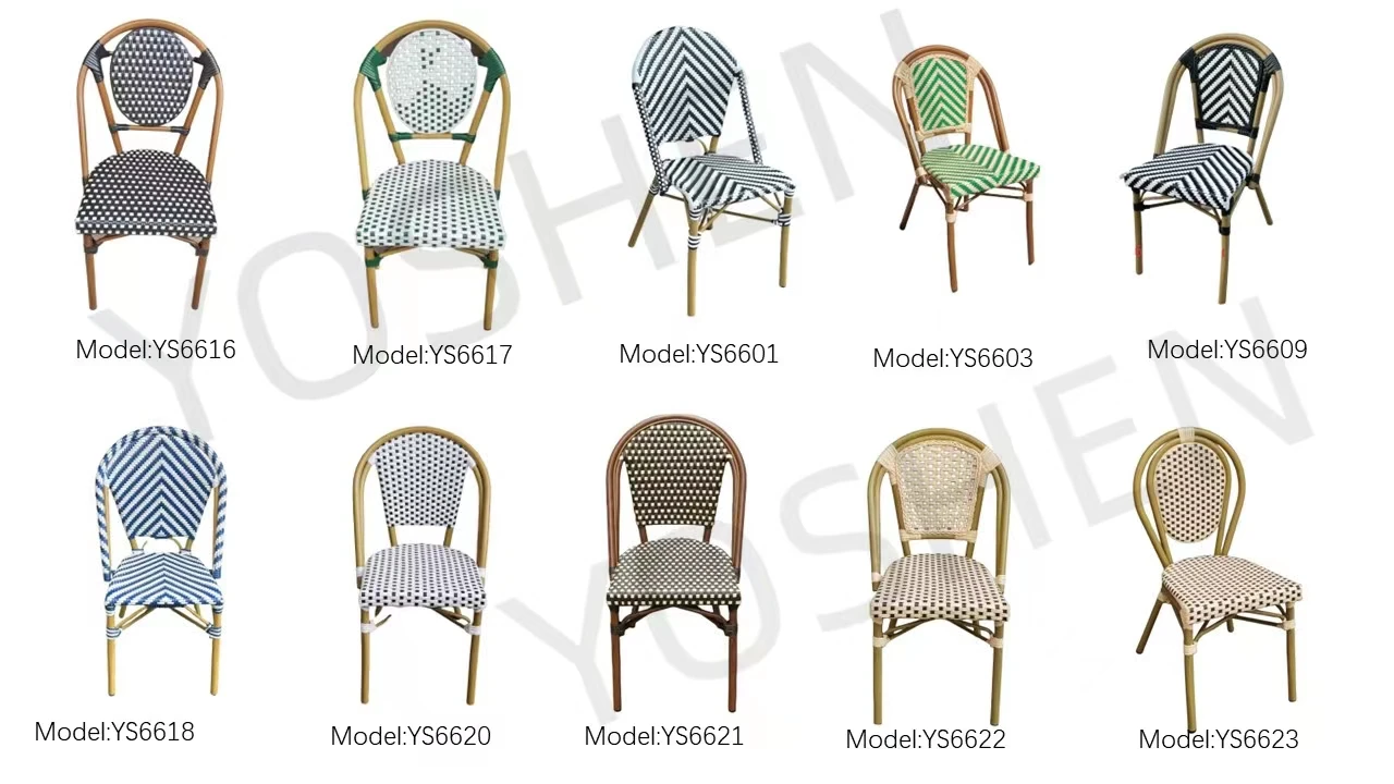 Promoting Bamboo Chair For Sale PE Rattan Garden Chair New Design Aluminum Deck Bamboo Dining Chair