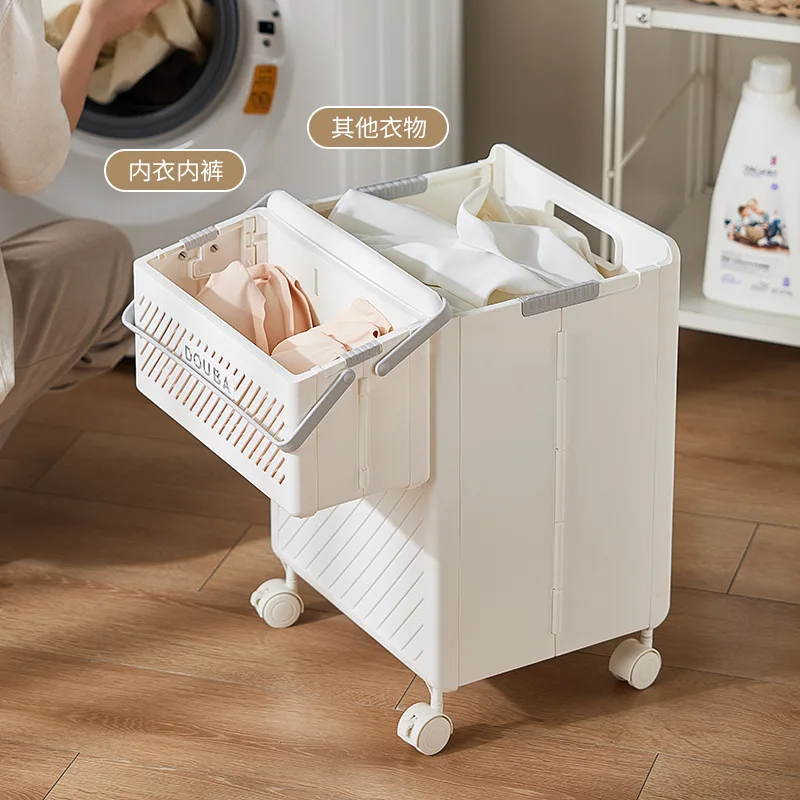 Laundry Basket with Wheels Large Capacity Storage Basket Multifunctional Foldable Waterproof Dirty Clothes Storage basket