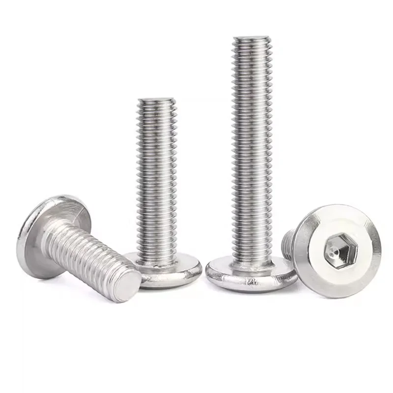 304 Stainless steel flat head chamfered hexagonal furniture socket screws and bolts