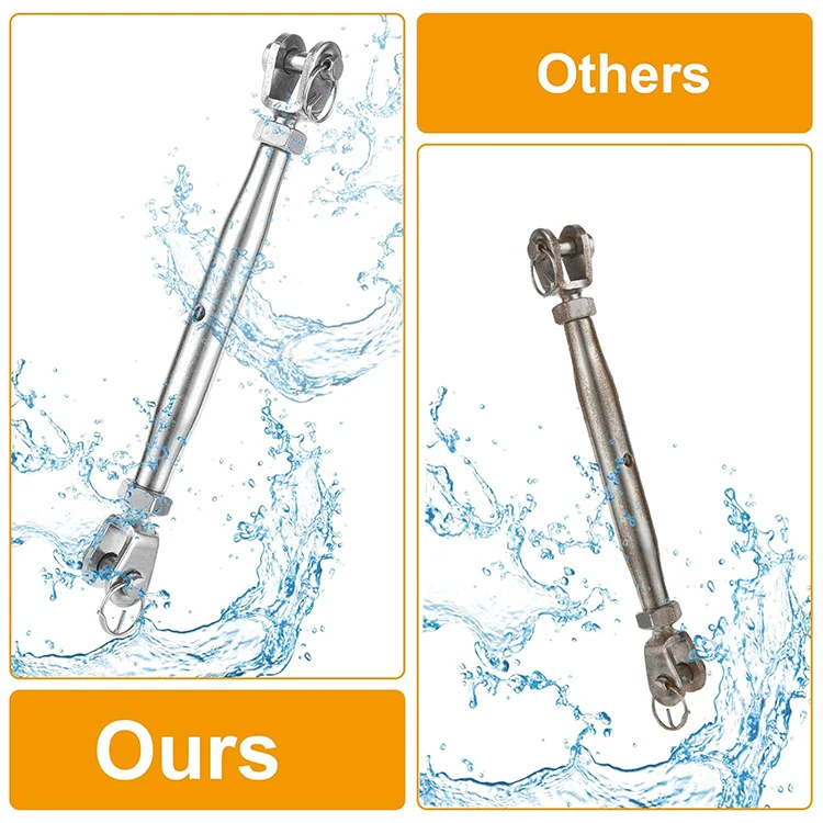 stainless steel closed body turnbuckle jaw and swage terminal