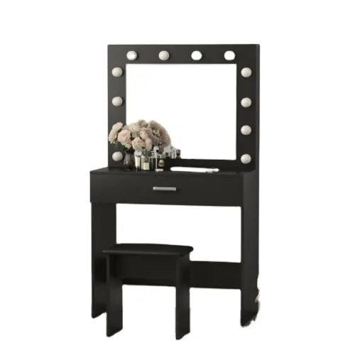 Dropshiping cheap wall mounted dressing table french latest white gloss mirrored dressing table sets