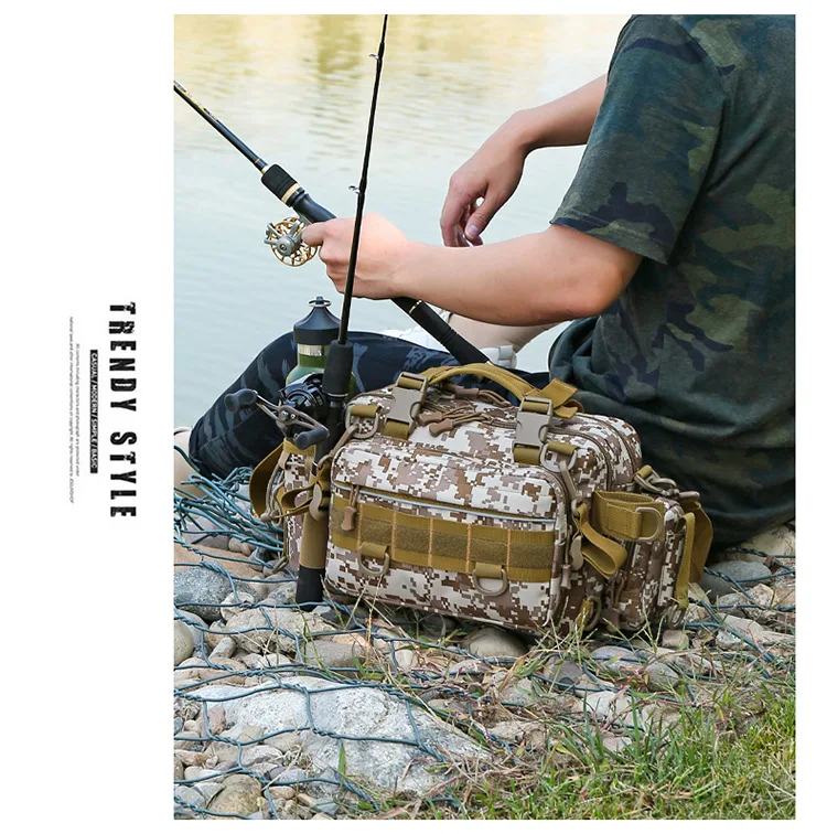 Fishing Equipment Waist Shoulder Fly Carp Bass Bait Reel Wallet Outdoor Fishing Bag Backpack Waterproof