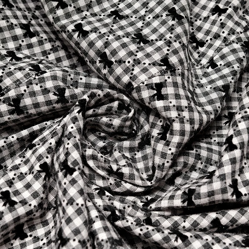 PUNK RAVE OPQ-1229LQF summer A line bubble short sleeves winged translucent chiffon elastic band princess cute plaid dress