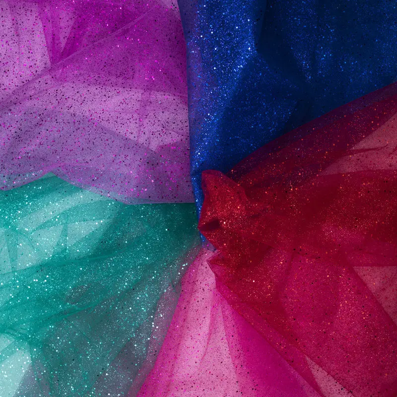 2023 Glitter Tulle Fabric Mesh DIY Dress Stage Bride Cloth Wedding Dress Designer Fabric Party Dancewear Dress Fabrics