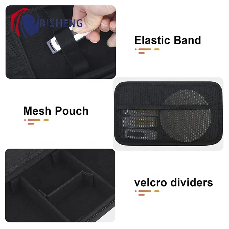 PU Carrying Hard Protective Travel Case Impact Resistant for MacBook Air Pro Charger Electronic Accessories Case Wallet