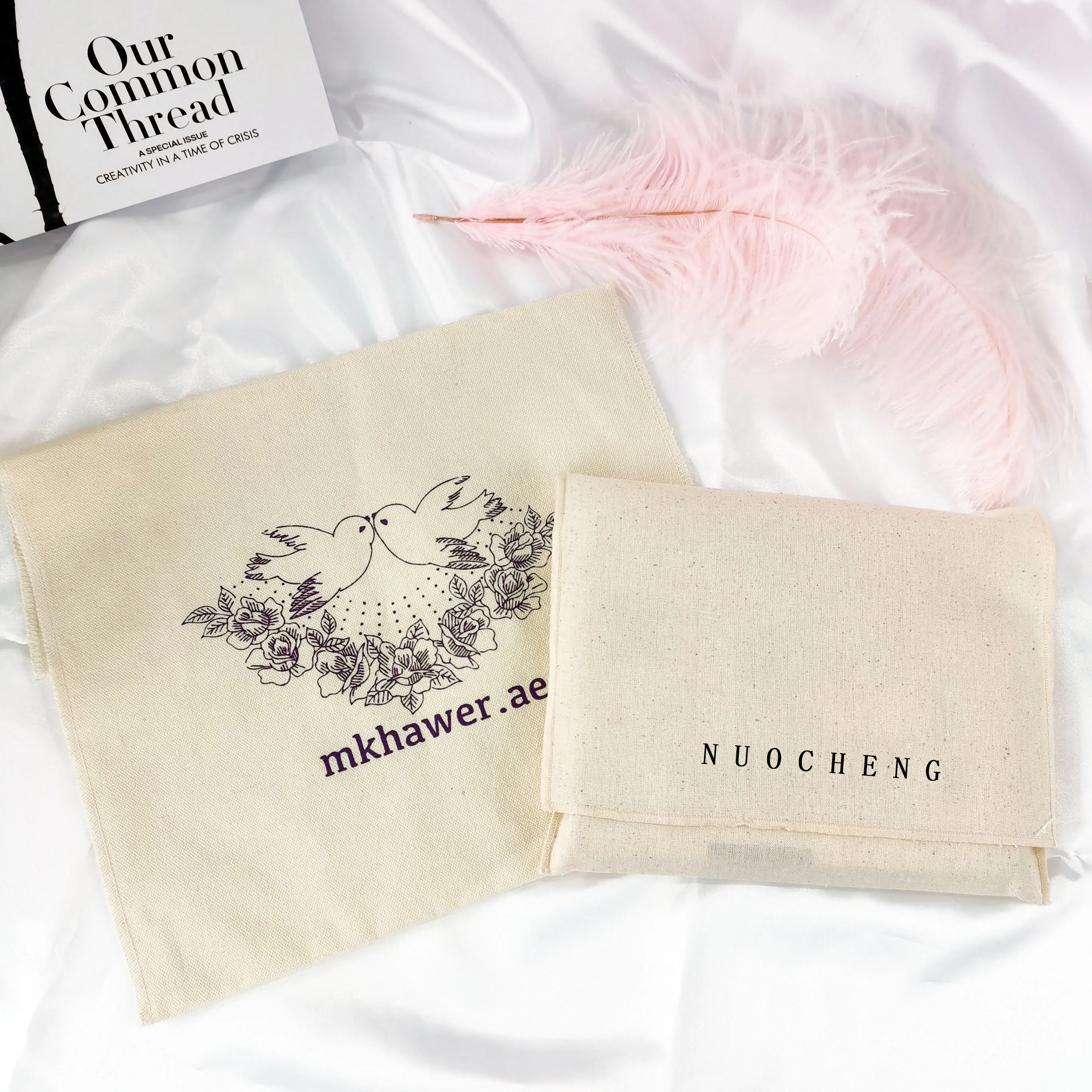 Wholesale Custom Envelope Flap Gift Luxury Dust Pouch Bag for Handbags Cotton Jewelry Packing Purse With Logo