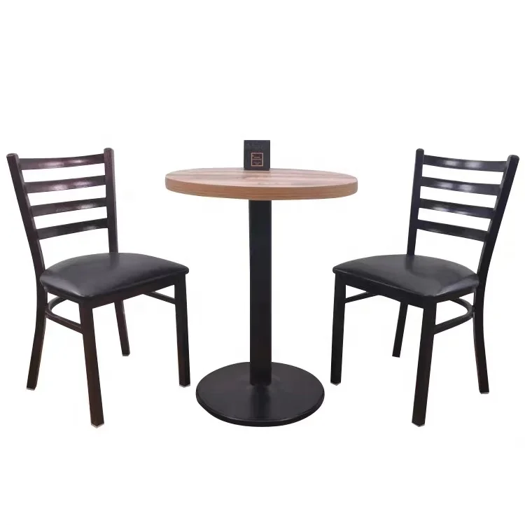 Restaurant bistro cafe shop black wrought dining chair iron