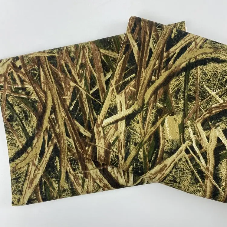 Hot sale cotton polyester 80/20 blend twill tc waterproof print peach skin tree print camouflage workwear fabric for clothes