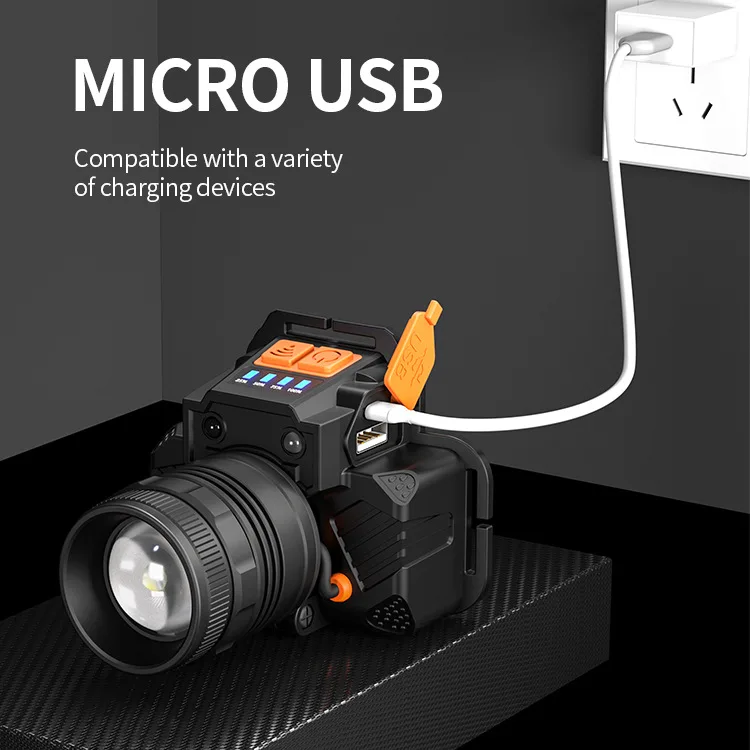 AL Rechargeable Sensor LED Head Lamp Outdoor Super Bright Led Headlamp Smart Sensor Head-Mounted flashlight T50-T8